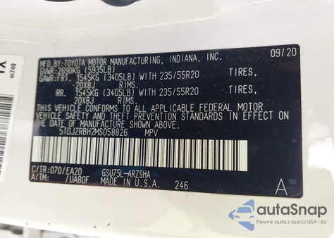 2021 Toyota Highlander Xse z USA, uszkodzony, nr VIN 5TDJZRBH2MS058826